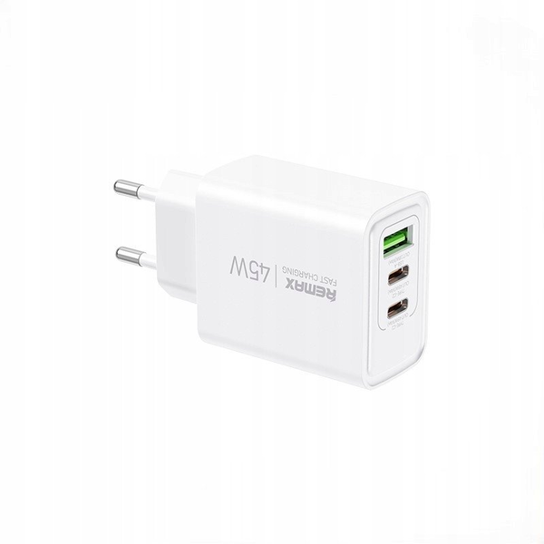 Síťová nabíječka KIDDY SERIES 45W RP-U139 2xUSB-C/1xUSB BÍLÁ #204567