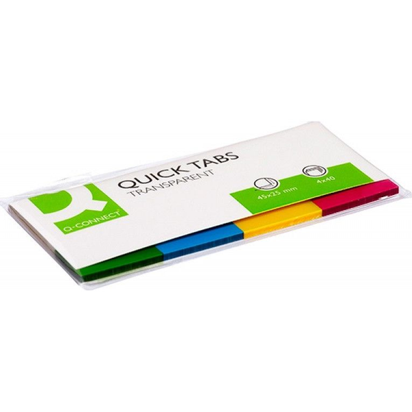 Post-it označevalci Quick tabs  transparent barvni rob 45x25 ,4 x 40l KF01225