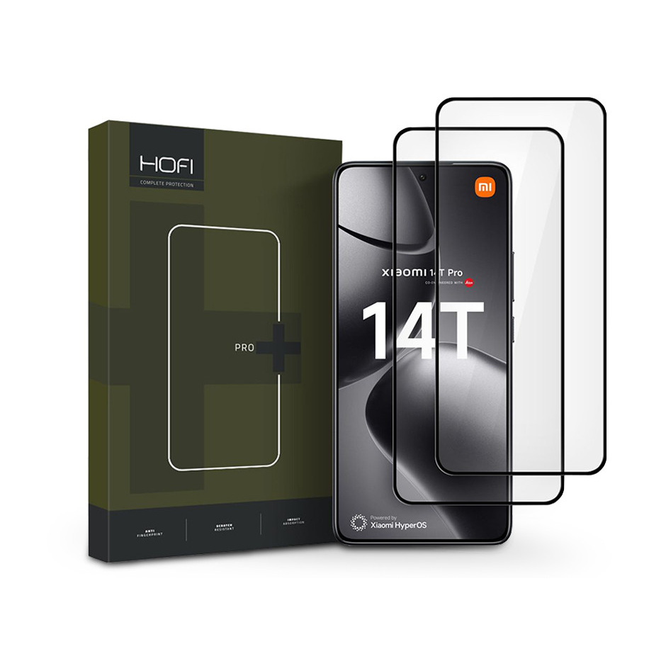 HOFI Glass Pro+ üvegfólia - Xiaomi 14T/14T Pro - 2 db/cs - fekete (HO371099)