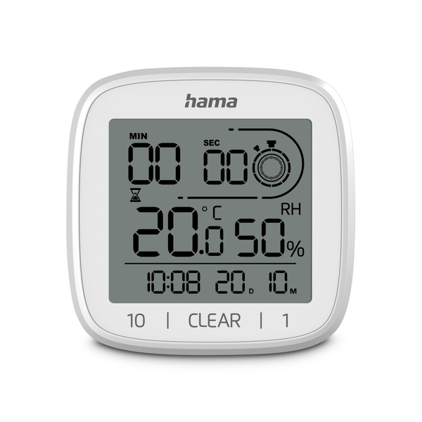 Hama 00185893 orologio da parete e da tavolo Orologio digitale Quadrato Bianco