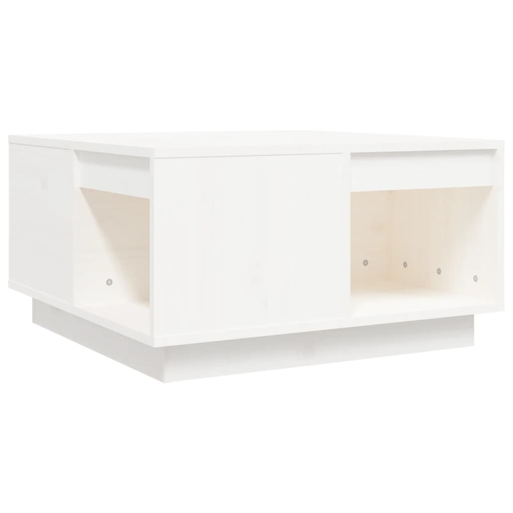 fehér tömör fenyőfa dohányzóasztal 60x61x32,5 cm (814530)