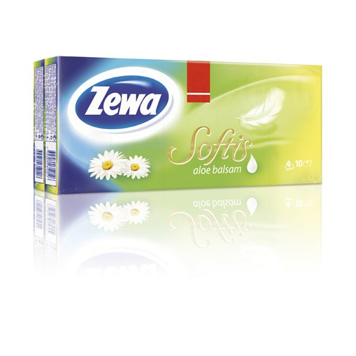 Zewa Softis Aloe Balsam 4 rétegű Papírzsebkendő (90 db/csomag) (28145)
