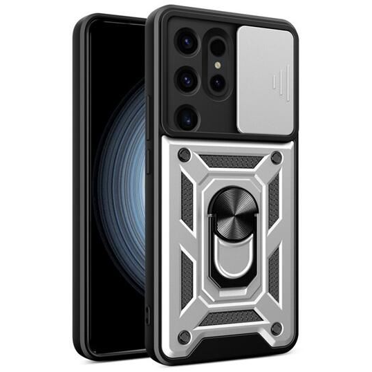 Gigapack Defender Samsung Galaxy S24 Ultra (SM-S928) kameravédős tok ezüstszínű-fekete (GP-151216) (GP-151216)