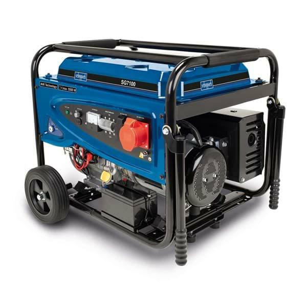 Elektrický generátor přenosný třífázový Scheppach 5500 W benzín