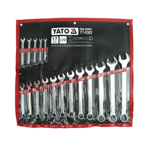 YATO SADA KLÍČŮ OČKOPLOCHÉ KLÍČE 17 KUSŮ YT-0363 8-32mm