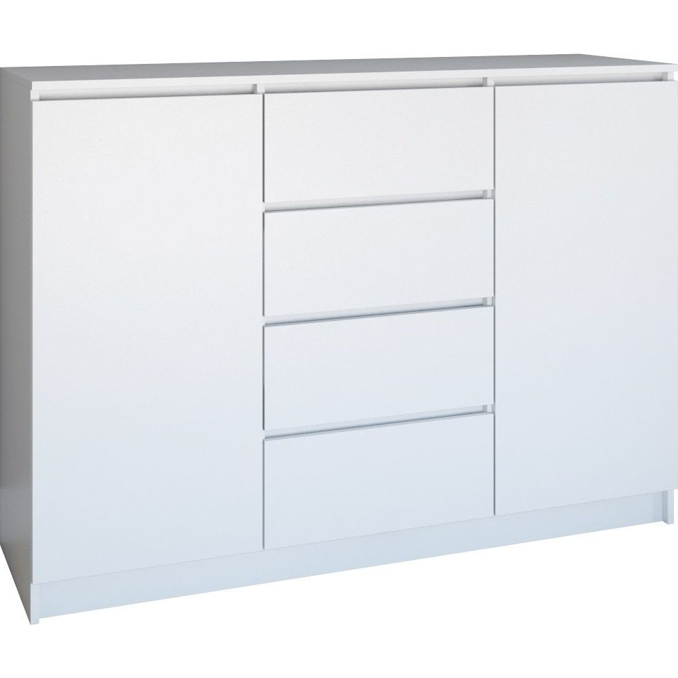 Flóra 2A4F Komód - Fehér (2D4S BIEL KPL V2)