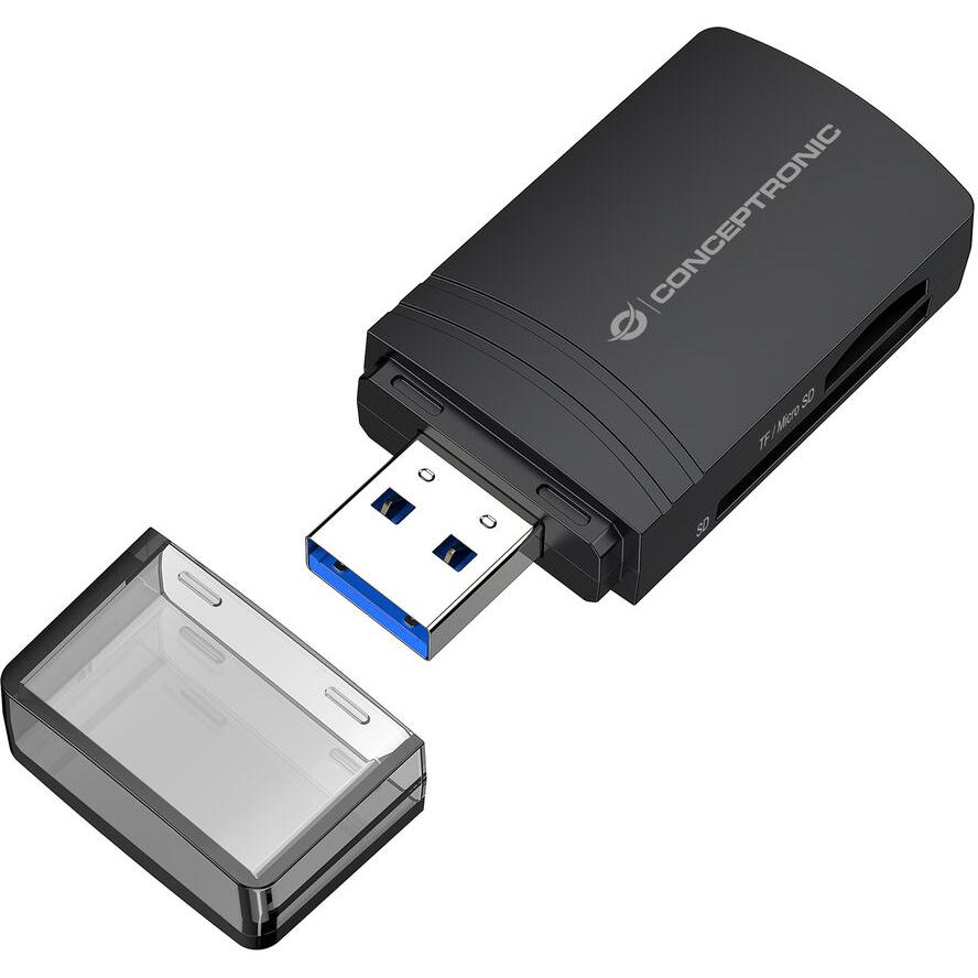 Conceptronic BIAN06B kártyaolvasó USB 3.2 Gen 1 (3.1 Gen 1) Type-A Fekete (BIAN06B)