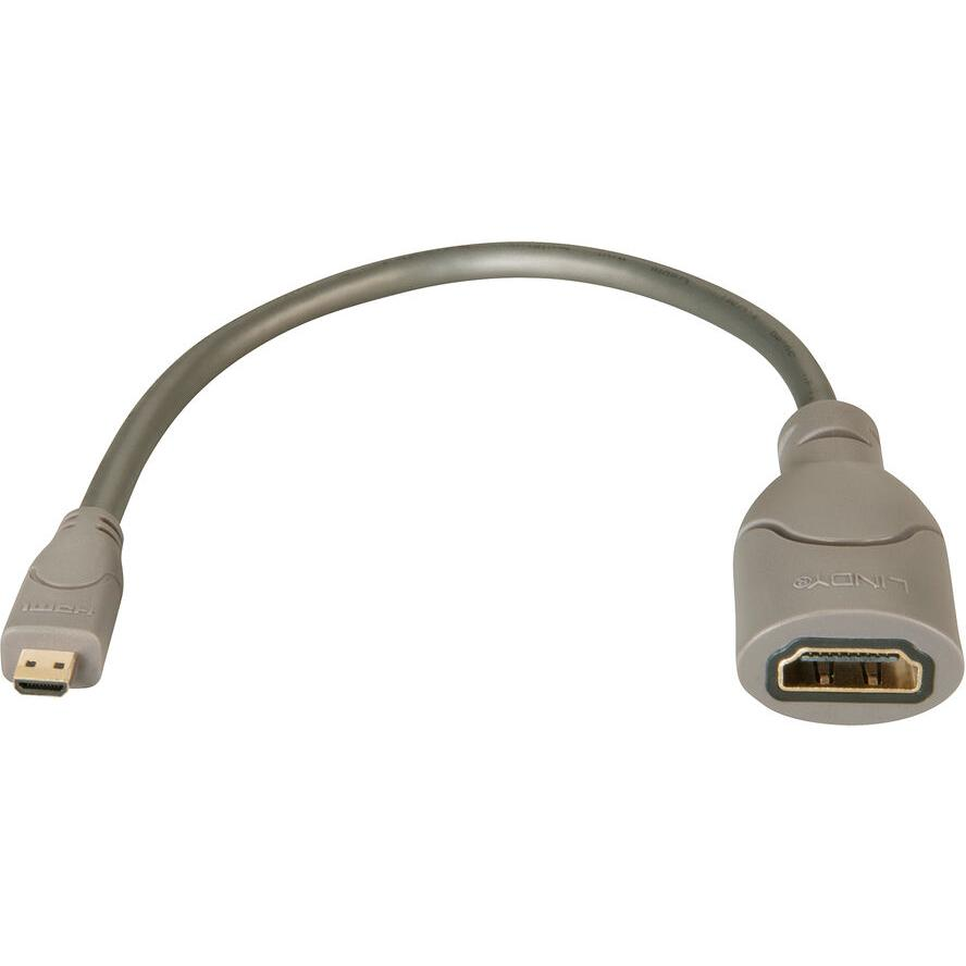 LINDY Adapterkabel HDMI an micro HDMI F/M ca. 0.15m (41298)