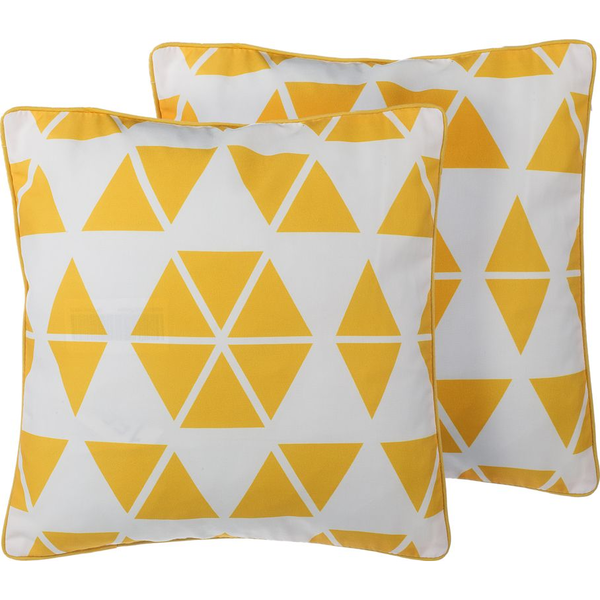 Conjunto De Cojines Decorativos Con Triángulos Amarillos 45 X 45 Cm Patrón Geométrico Decoración Moderna Pansy - Amarillo