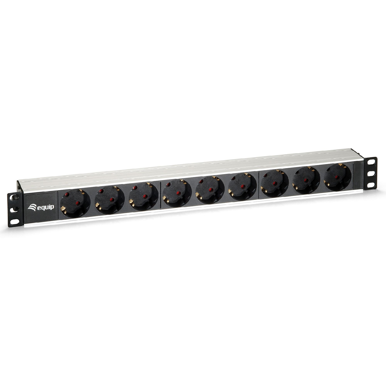 Equip 333292 áramelosztó egység (PDU) 9 AC kimenet(ek) 1U Fekete, Ezüst (333292)