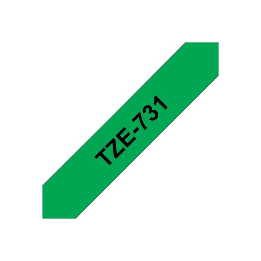 Brother laminated tape TZe-731 - Black on green (TZE731)