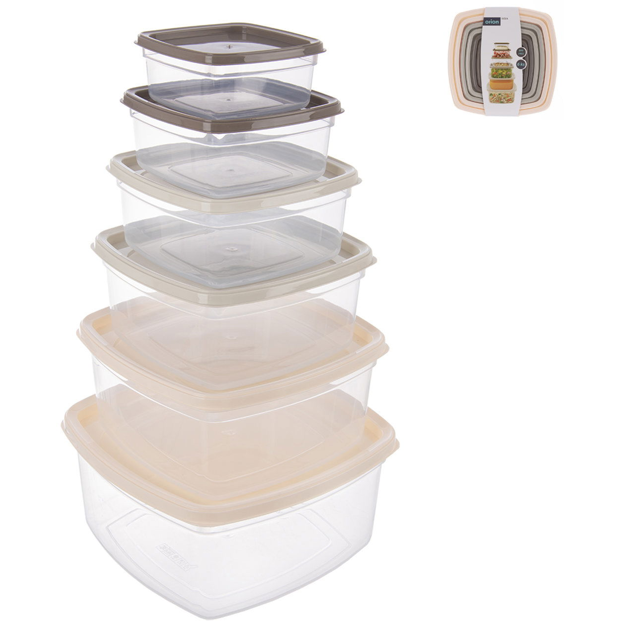 ORION Easy doboz, négyzet, 6 darab, mix UH (154508)