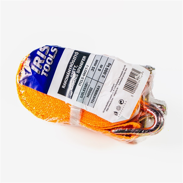 IRIS TOOLS ITCLS-6M2T-1 rakományrögzítő szett, kétrészes racsnis spanifer, 2.000 kg, 6 m, 35 mm (ITCLS-6M2T-1)