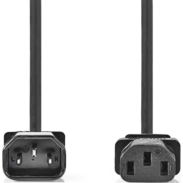 Nedis CEGL10500BK50 táp kábel IEC-320-C14 - IEC-320-C13, 3 x 1mm, hossz 5m (CEGL10500BK50)