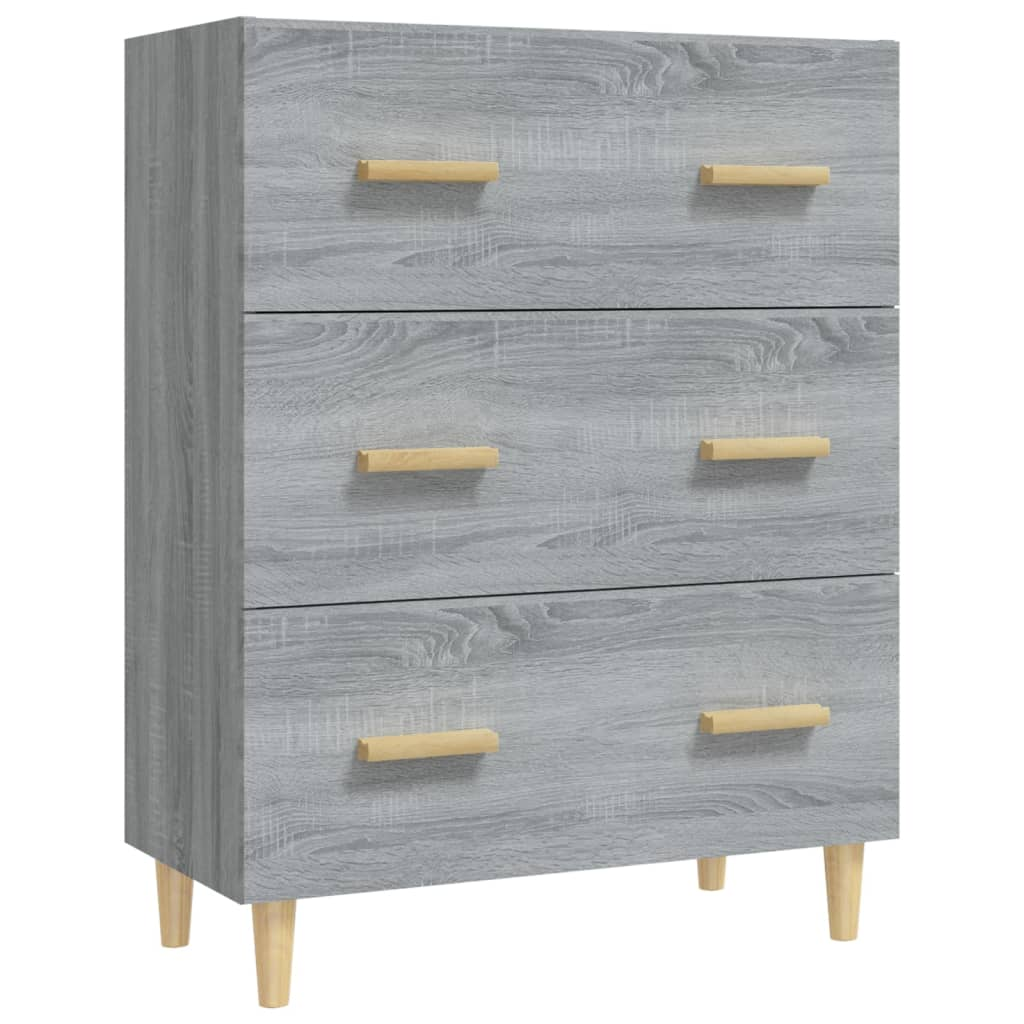 szürke sonoma színű szerelt fa tálalószekrény 70 x 34 x 90 cm (817346)