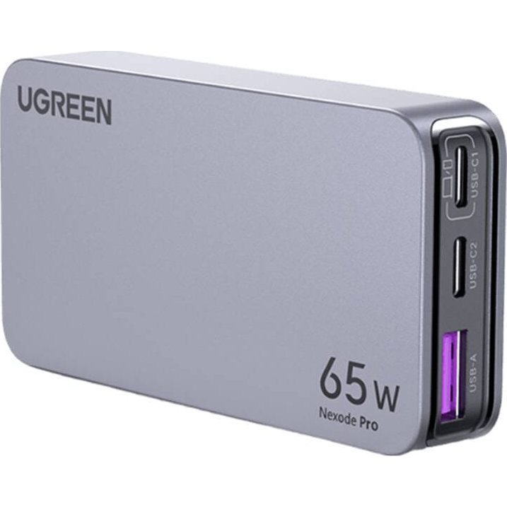 Ugreen Nexode Pro 65W flat wall charger, GaN, 2x USB-C + USB (25356)