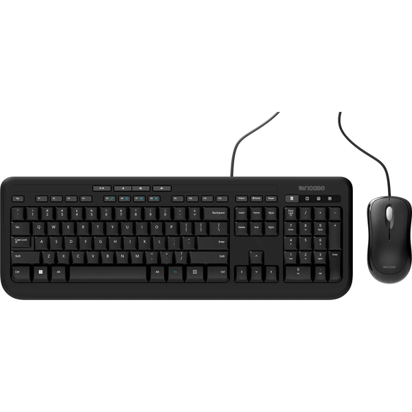 Incase Designed by Microsoft Wired Desktop 600 tastiera Mouse incluso Universale USB QWERTY Tedesco Nero