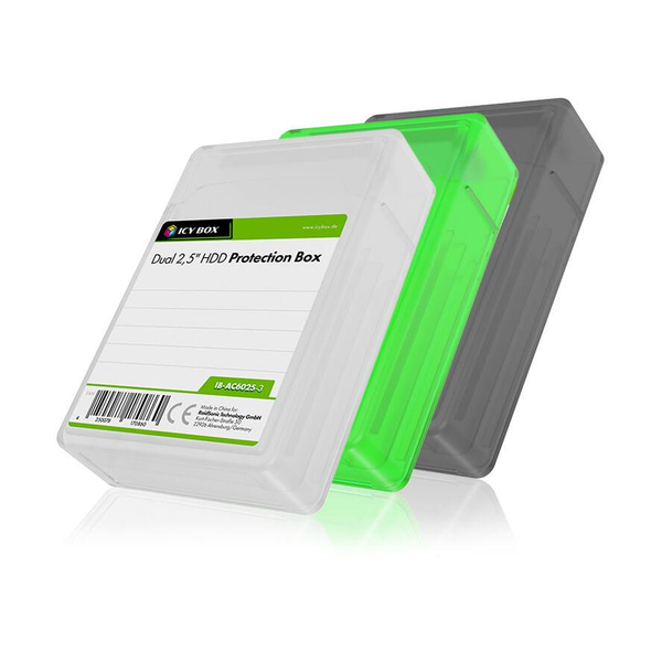 ICY BOX IB-AC6025-3 Куфарче Пластмаса Зелен, Сив, Бяла