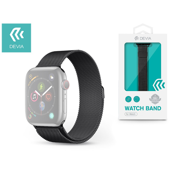 Apple Watch fém szíj - Devia Elegant Series Milanese Loop - 42/44 mm - space    black