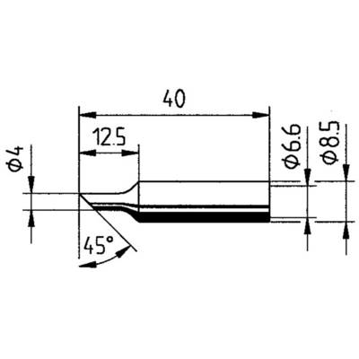 Ersa 0832NDLF Forrasztóhegy Ferdén levágott Hegy méret 4 mm Tartalom, tartalmi egységek rendelésenként 1 db (0832NDLF/SB) (0832NDLF/SB)