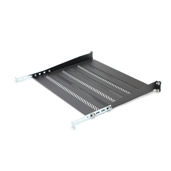 Estante Fijo 19", 1u, Profundidad 450 Mm, Capacidad De Carga 25 Kg, Montaje En 4 Puntos, Negro, Tornillos Y Soporte En Set.