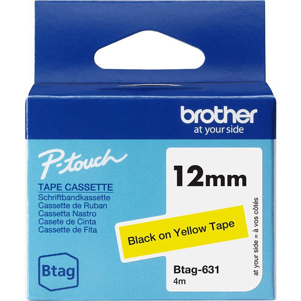 Brother BTAG-631 címkéző szalag Sárgán fekete