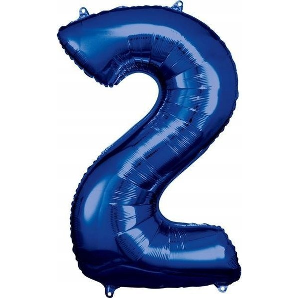 Óriás Szám Fólia Lufi - 2-es, 88x50 cm, Kék (9907278)