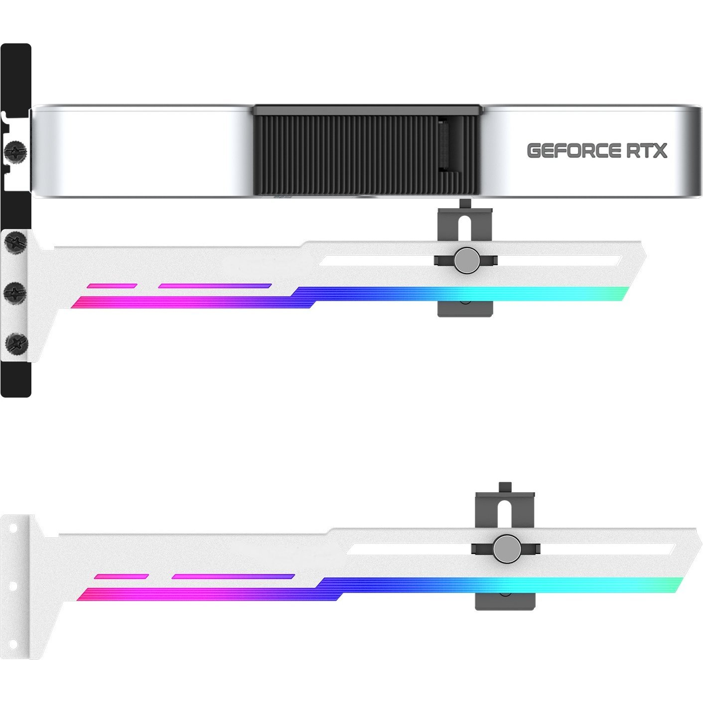 1STCOOL GPU tartó fém ARGB fehér (UP-H02-W-ARGB)