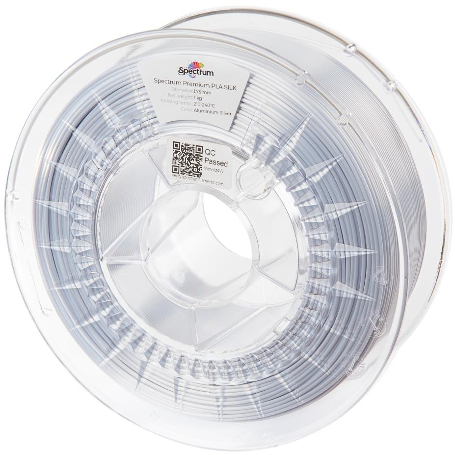 Spectrum 3D nyomtatószál, Silk PLA, 1,75 mm, Aluminium Silver, 1 kg (80446)