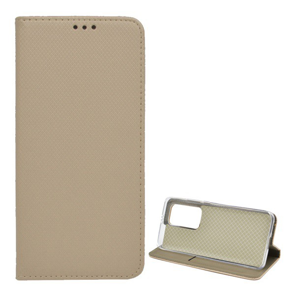 Tok álló, bőr hatású (FLIP, oldalra nyíló, asztali tartó funkció, rombusz minta) ARANY [Huawei P40 Pro 5G] (5996457957538)
