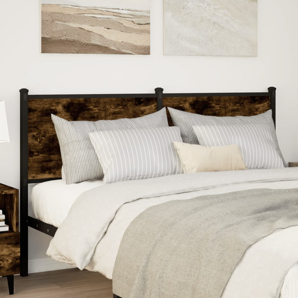 füstös tölgy színű szerelt fa és acél fejtámla 150 cm (4007701)