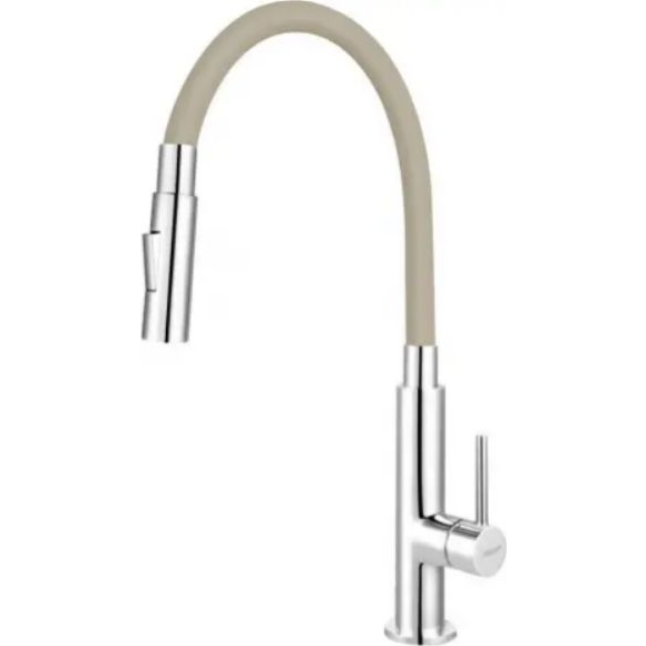 Ferro BZA43P Zumba Slim 2F Mosogató Csaptelep, Álló, Flexibilis - Forgatható, Egykaros, Bézs (BZA43P)