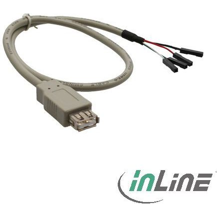 InLine 33440L USB kábel USB 2.0 0,4 M USB A Bézs
