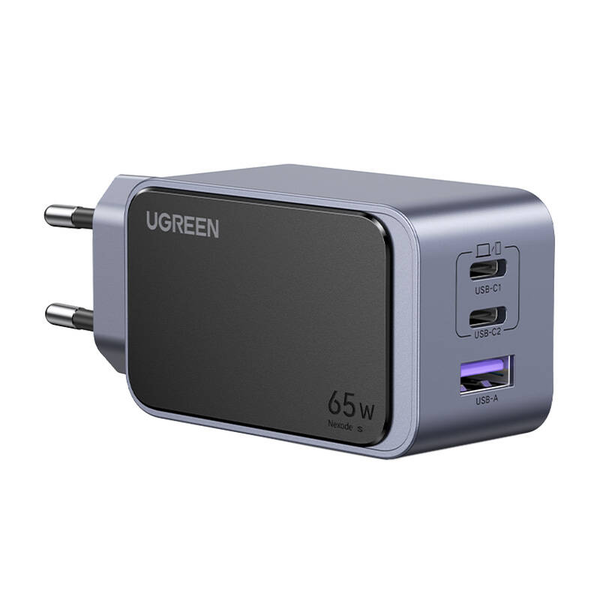 Incarcator UGREEN Nexode Air 65W, 2x USB-C + USB-A, gri