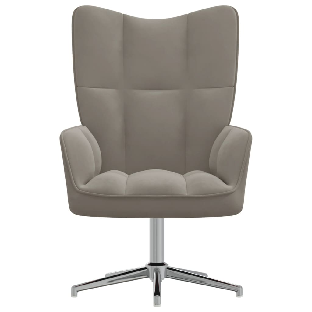 világosszürke bársony pihenőfotel (328117)