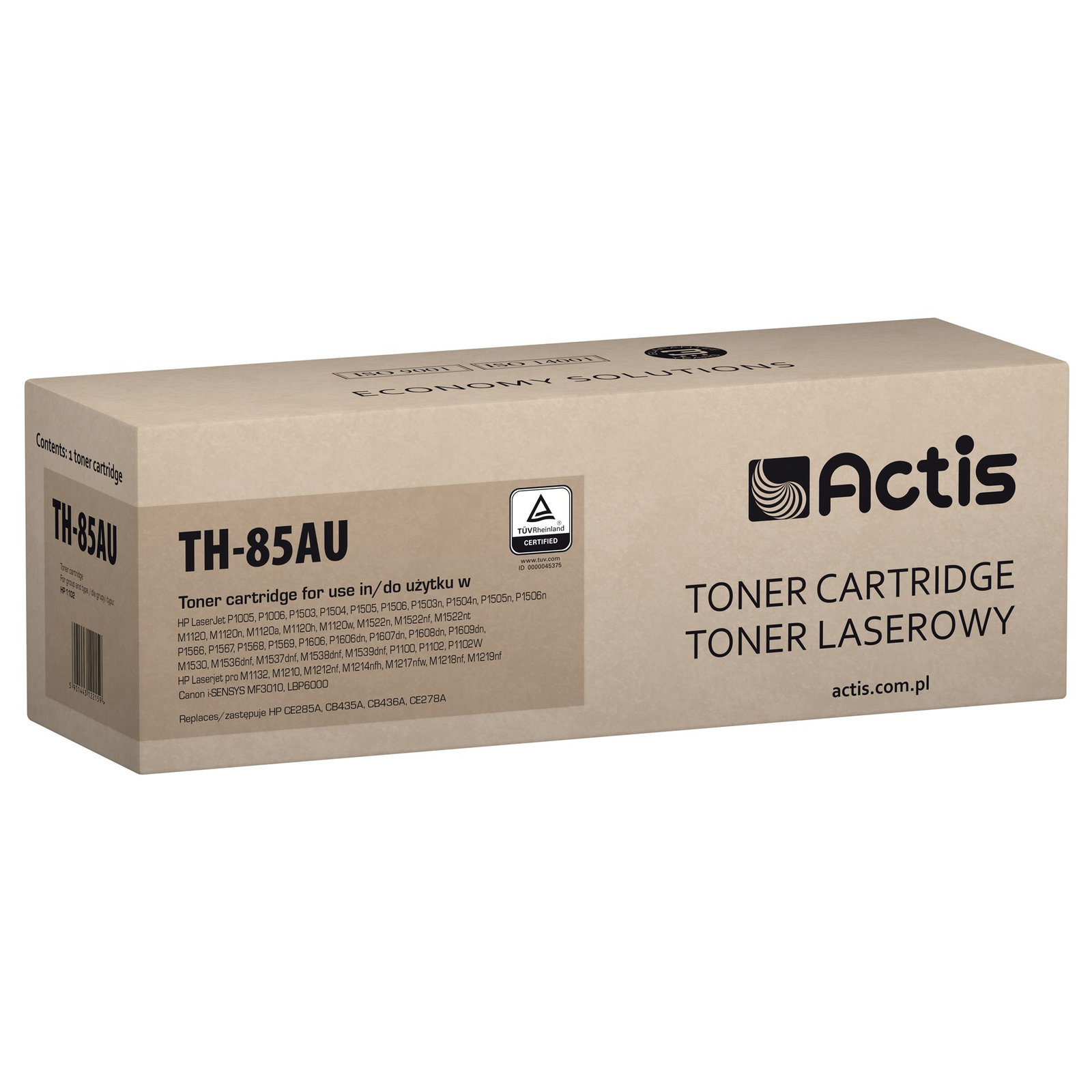 Actis (HP CE285A, CE278A, CB435A, CB436A) Toner Fekete (TH-85AU)