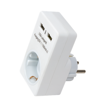 Hálózati USB töltő konnektor adapter, 2 USB aljzattal 115-230V/AC max.2x1000 mA LogiLink PA0112 (PA0112)