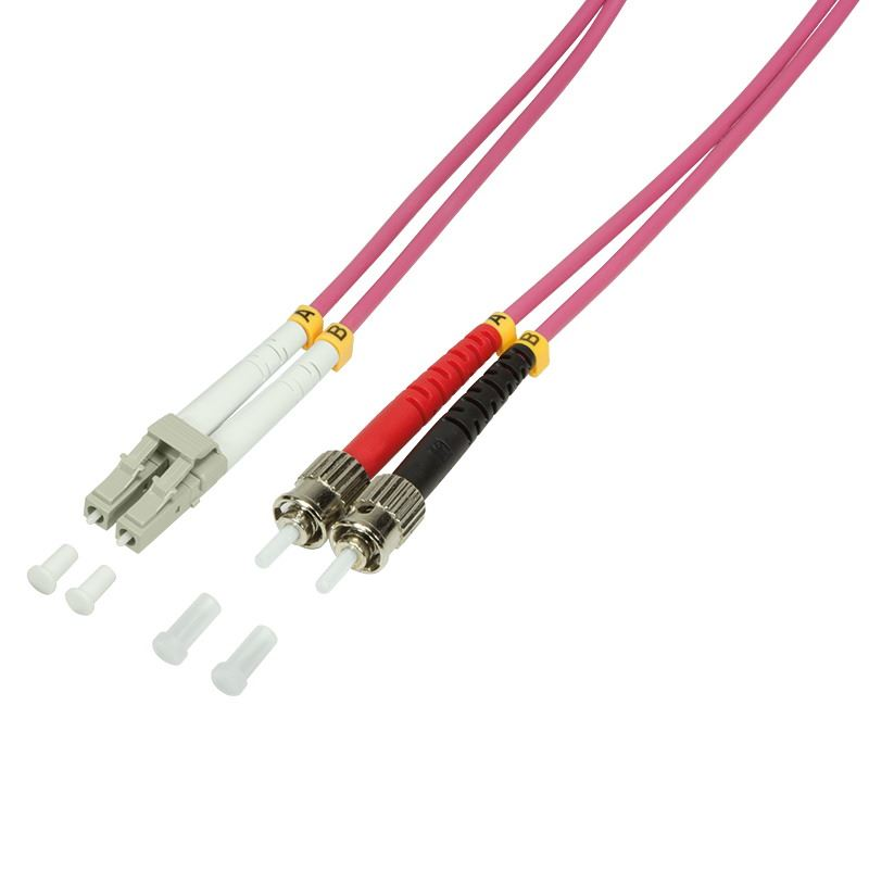 Logilink Fiber duplex patch kábel,OM4 50/125 LC-ST 1m lila (FP4LT01) (FP4LT01)