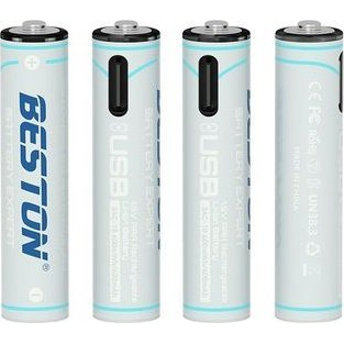 BESTON Baterijos AAA įkraunamos su USB-C lizdu, 400mAh, Li-Ion, 4 vnt.