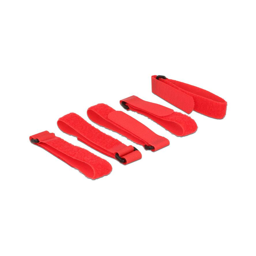 Delock 18705 Hurkos kábelrendező - Piros (5db) (18705)