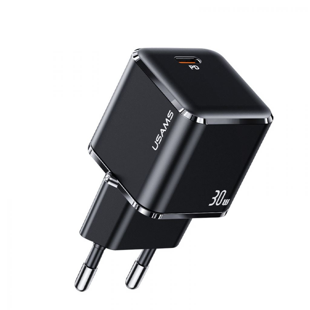 Usams CC148T45 mini Super Si PD hálózati gyorstöltő adapter 30W (1380754) (CC148TC01)