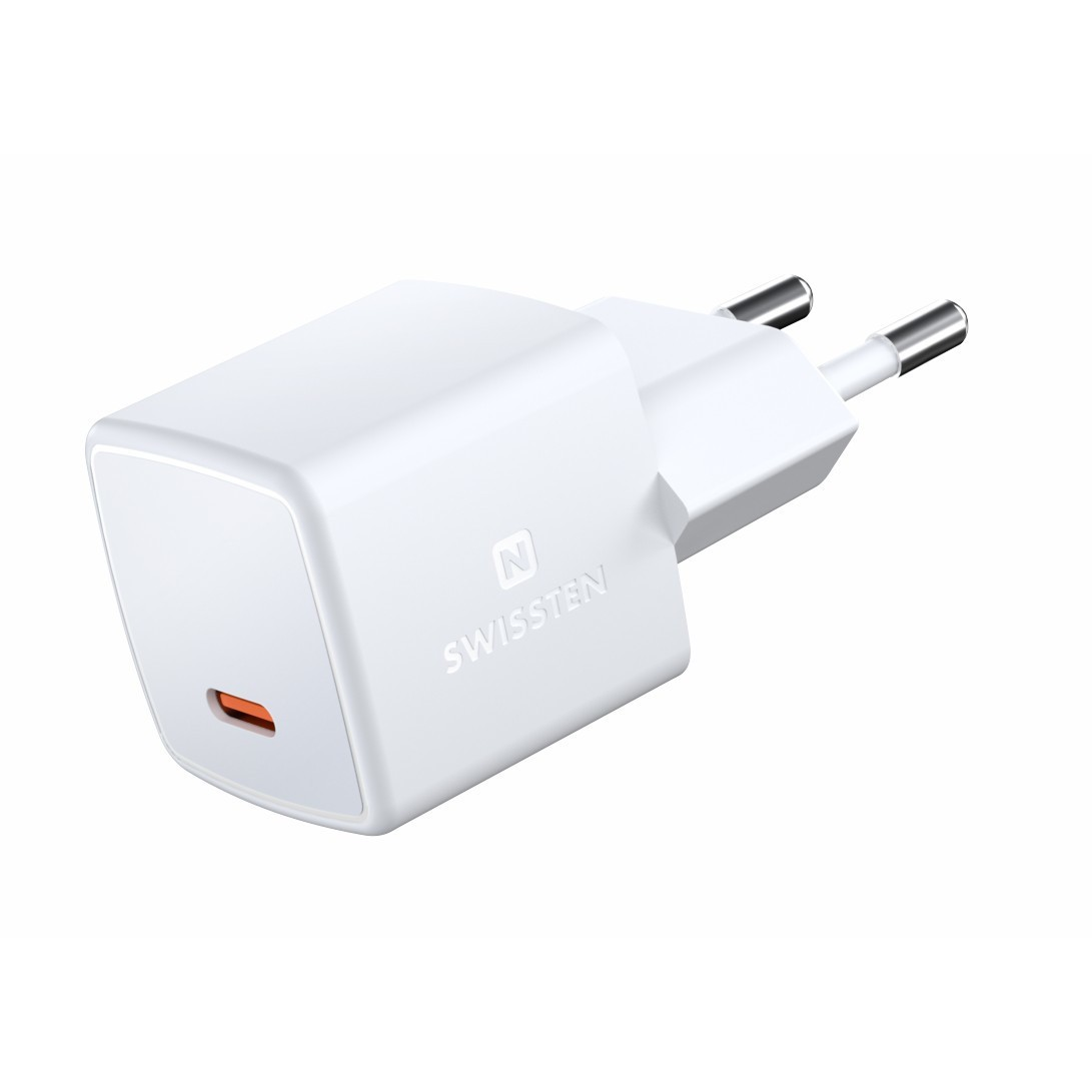 Swissten GuN USB-C Hálózati töltő - Fehér (33W) (2205510)