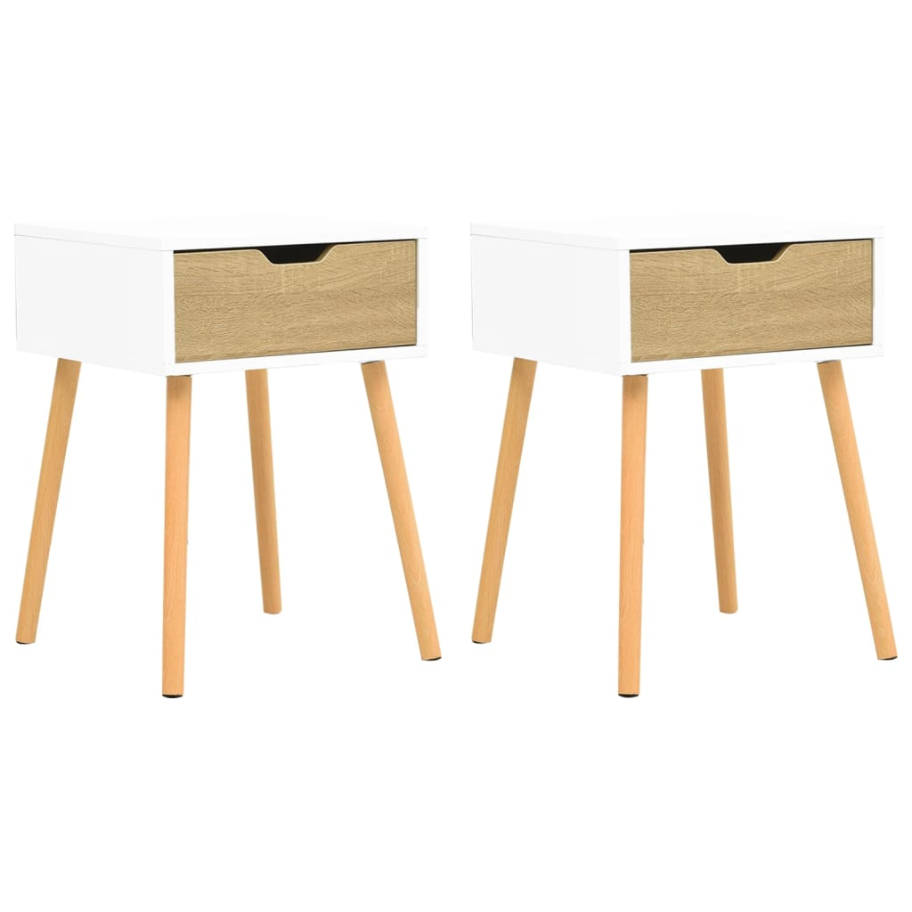 2 db fehér-sonoma színű forgácslap éjjeliszekrény 40x40x56 cm (326806)