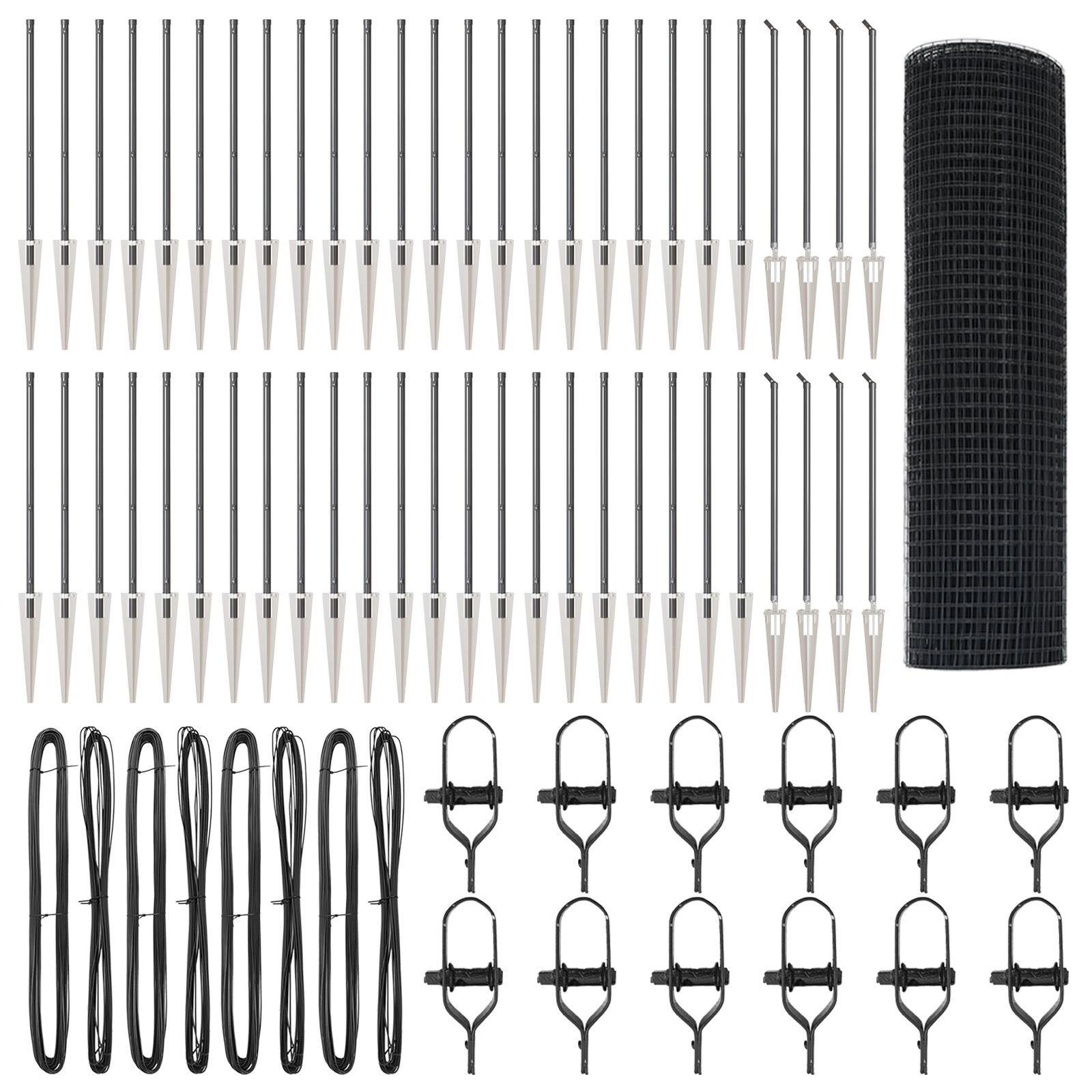 Hegesztett Háló Kerítés 13 Cölöp Rögzítővel Szürke 1x100 m Acél (3352263)