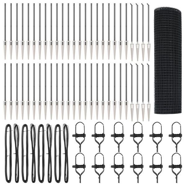 Hegesztett Háló Kerítés 13 Cölöp Rögzítővel Szürke 1x100 m Acél