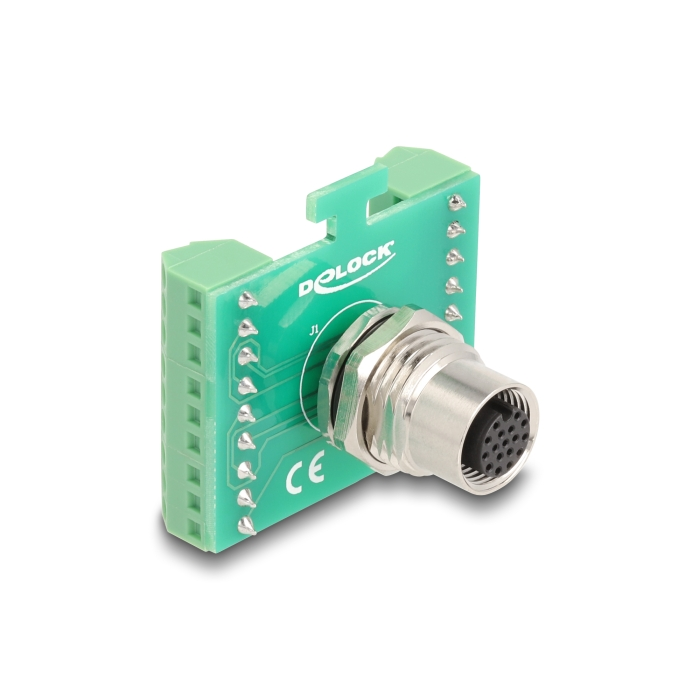 Delock M12 transzfer modul adapter 17 tűs A-kódú anya - 18 tűs sorkapocs installáláshoz (60660) (60660)