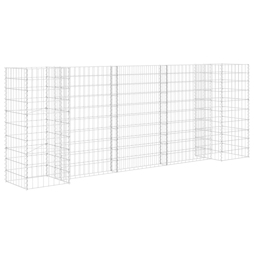 H alakú acéldrót virágtartó gabion 260 x 40 x 100 cm (145661)