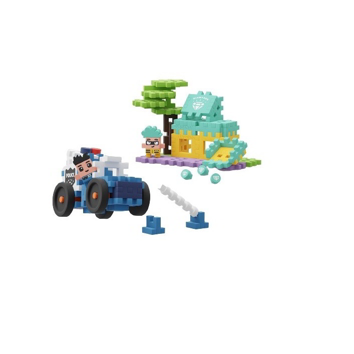 Marioinex Mini Waffle Rendőautó és ékszerüzlet 80 darabos építő készlet (905913)