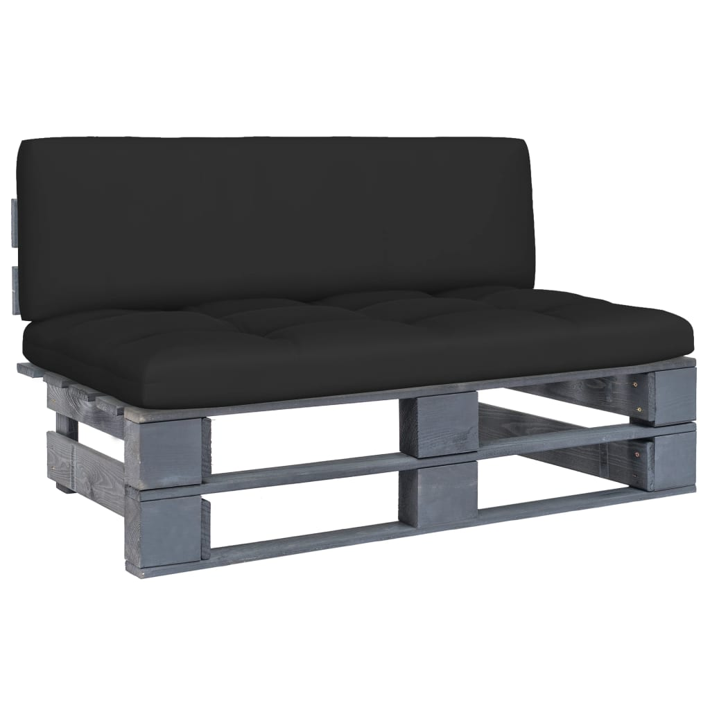 szürke impregnált fenyőfa kerti középső raklapkanapé (3066488)