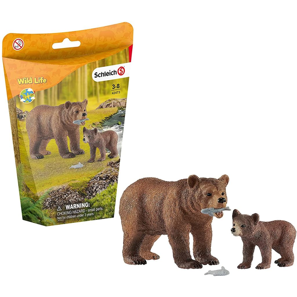 Schleich Grizzli medve bocsával figura (42473) (sch42473)